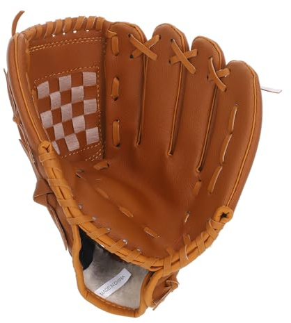 Kisangel 1Stück Baseballhandschuhe für Junge Mädchen und Erwachsene Dicke PU PVC Pitcher Softballhandschuhe Bequeme und Langlebige Infield Handschuhe für Gelb Zufällige Nähfarbe