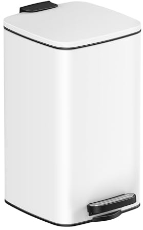 SONGMICS Kosmetikeimer, 8 Liter, Mülleimer Bad, Softclose, Stahl
