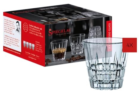 Spiegelau Espresso Gläser 4er Set, 80 ml, Perfect Serve, 4500191, Kaffeegläser aus Kristallglas, Espressogläser spülmaschinenfest