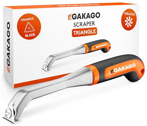 Gakago Kraft-Schaber - Hochwertige Dreieck-Ziehklinge aus langlebigen Wolframcarbid - Ergonomisch & rutschfester Universalschaber für Holz, Metall, Beton oder Stein - Leicht & handlich beim Arbeiten