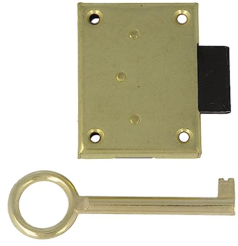 Amig - Einbauverschluss für Möbel | 40 mm Einlass | Inklusive Schlüssel | Verschlusssystem für Tische, Schränke und kleine Möbel | Mattgoldenes Messing.