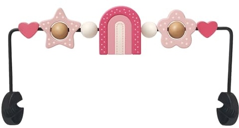 Kinhzrude Spielzeug für Babywippe, Kompatibel mit BabyBjorn Wippe Balance Soft & Bliss, Drehbarer Holz Spielbogen für Babys, Sensorisches Entwicklungsspielzeug (Regenbogenbogen)