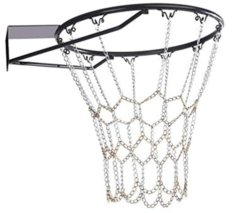 CZ-XING Basketballnetz mit Stahlkette, 12 Verschlussreifen, zweifarbiges Metall, Basketballnetz