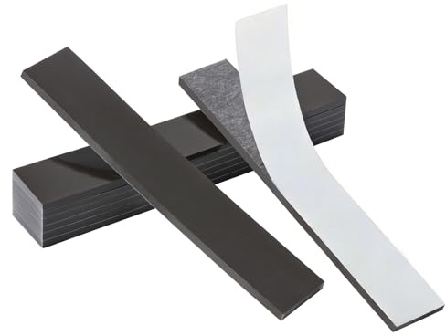 FRETONBA Magnetstreifen Selbstklebend Stark, 3mm Zuschneidbares Magnetblech, 8 Stück Magnetklebeband, Magnete zum Kleben Stark Haftende Rückseite, Magnetband für Fliegengitter, Klebemagnete