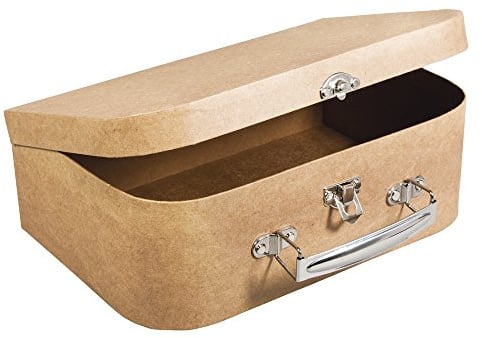 Rayher Pappmache Koffer, mit Metall-Griff, Pappmache, Natur, 24 x 16 x 8 cm