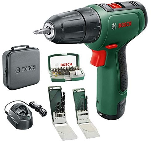 Bosch Akkuschrauber EasyDrill 1200 (2.0 Ah Akku, 12-Volt-System, Bohr- und Schraubendreher-Sets, im Softbag) - Amazon Edition