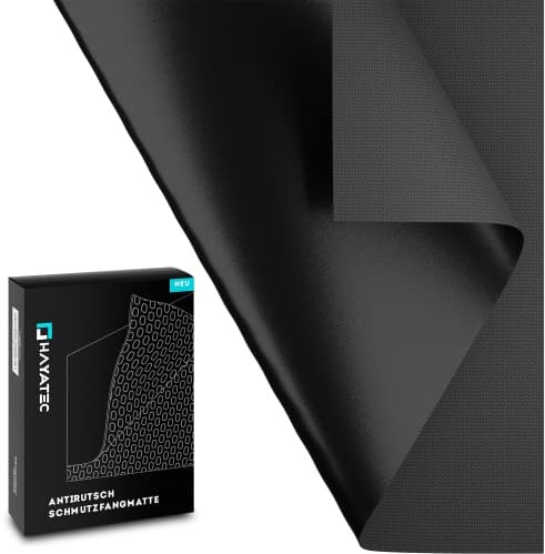 HAYATEC Universal Antirutschmatte Auto Kofferraum Schutzmatte 120x100cm Gummimatte Kofferraummatte rutschfeste Unterlage Schwarz Wasserdicht zuschneidbar für maximalen Schutz & Sauberkeit