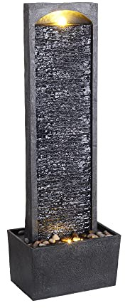 Peaktop - Garten Terrasse Stein 38 Zoll aufrechter Wasserfall Brunnen RJ-19041-EU