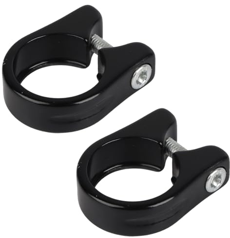 2 Stücke Sattelklemme Fahrrad, Sattelstützenklemme aus Aluminiumlegierung Fahrradsattelstützenklemme für Rennrad Fahrrad Faltrad Mountainbike Sattelstützenklemmhalterung in （31,8 mm）, Schwarz
