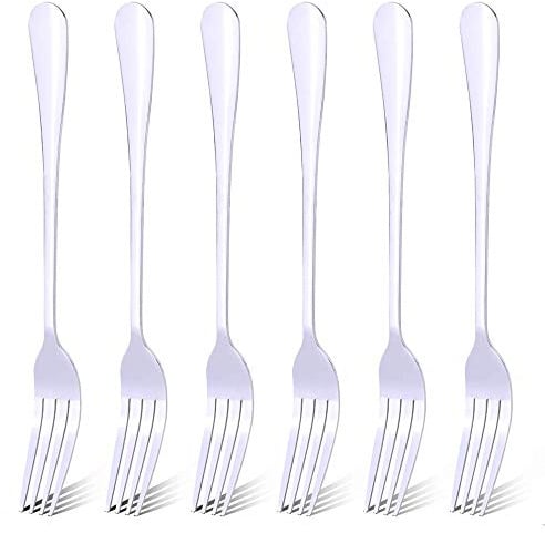 Qinglele 6 Stück Edelstahl 304 Abendessen Gabeln, Tafelgabeln, 20,6 cm