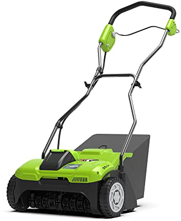 Greenworks 40V Akku Rasenlüfter , 3600 U/min, 36 cm Arbeitsbreite, 30 L Auffangbehälter OHNE Akku & Ladegerät, 3 Jahre Garantie G40DT35