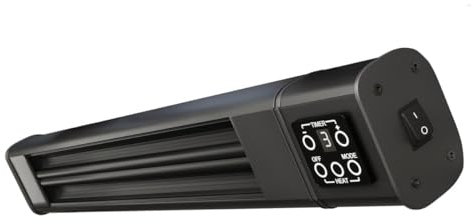 FERNANDO | Deckenheizstrahler | Schwarz | 2400W | 3 Heizstufen | IP65 | Fernbedienung | Infrarotstrahler| Terrassenheizstrahler | Timer | Innen – Außen