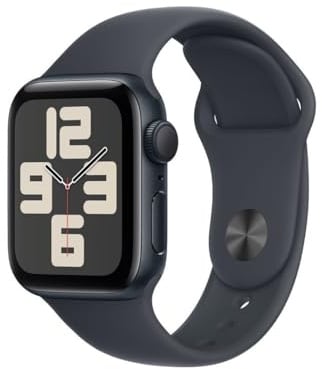 Apple Watch SE (2. Generation) GPS 40 mm Smartwatch mit Aluminiumgehäuse in Mitternacht und Sportarmband in Mitternacht (S/M). Fitness und Schlaftracker, Unfallerkennung, Herzfrequenzmesser