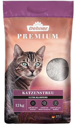 Dehner Premium Katzenstreu Ultra klumpend, 100 % Betonit, 12 kg