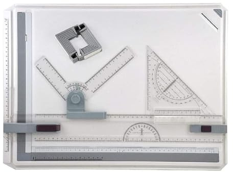 WinHUb A3 Zeichenbrett 51×37 cm – Verstellbarer Zeichenwinkel, Profi-Zeichenplatte mit Schiebelineal, T-Quadrat & Zubehör – Für Studenten, Ingenieure, Künstler & Architekten