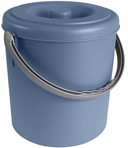 Mülleimer 15L verschließbarem Deckel Henkel Petrolblau 30cm Ø27cm Mülltonne