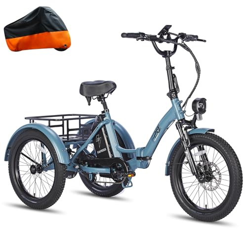 Fafrees F20 Mate E Bike Dreirad für Erwachsene 48V Zulassung [ Offiziell ] Herren E Bike Damen, Elektrofahrrad 3 Rädern 65N.m, Elektro Dreirad 20 Zoll, Ebike Lastenfahrrad IPX5, Fahrrad Fatbike 180kg
