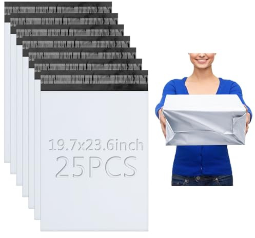 XRXYMQ Versandtaschen 25 stück Versandtüten 50x60 cm Versandbeutel Opake Versandtasche Selbstklebend und Blickdicht verpackungstüten Shipping Bags für Versand Porto Versand Lieferung die Verpackung
