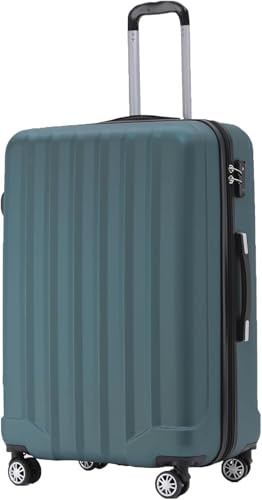 BEIBYE TSA-Schloß 2080 Gepäck Zwillingsrollen Reisekoffer Koffer Trolley Hartschale Dehnungsfuge (Dunkelgreen, XL)