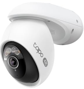 Tapo C560WS 4K 360° WLAN-Überwachungskamera für außen, Wi-Fi 6 Dual-Band, Farbnachtsicht, kostenfreie KI-Erkennung, Smart Tracking, Licht- & Ton-Alarm, Zwei-Wege-Audio, MicroSD-Karte Bis zu 512 GB