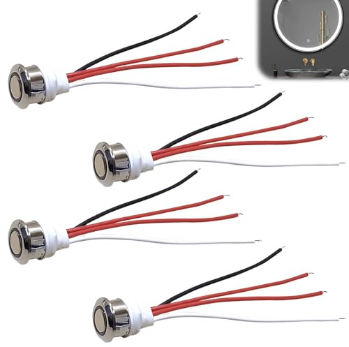 4 Stück led Touch Dimmer Schalter: DC 5-24V LED-Dimmer, Sensorschalter mit Stufenlosen Dimmen, Berührungsschalter für 18 mm Montageloch