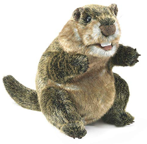 Folkmanis Handpuppe Puppet Murmeltier 3169, Graubraun