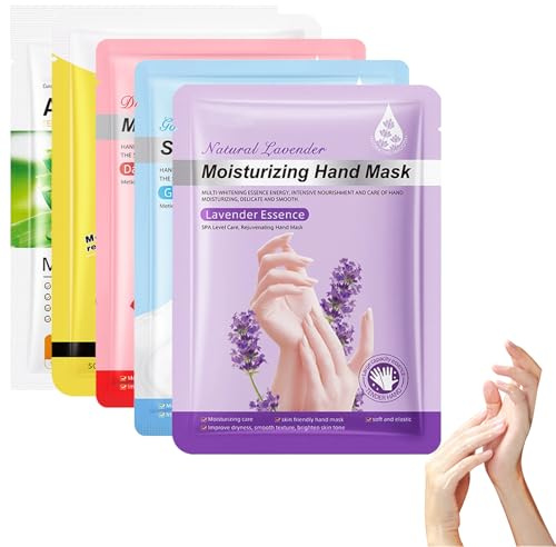 5 Arten Handmasken Set – Lavendel, Rose, Ziegenmilch Mit Niacinamid, Aloe Vera Und Honig, 5 Stück, Intensive Feuchtigkeitspflege Für Sehr Trockene Haut, Für Männer & Frauen Hand Skin Care Masks