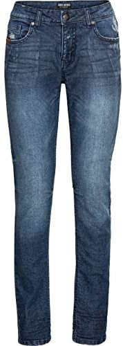 Spirit Motors Slim Mid Miley Damen Jeans, Motorradhose Motorradjeans mit Protektoren blau 34/32