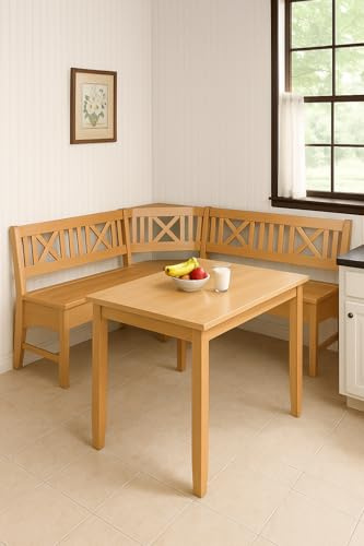 Imebel Küchen Kollektion Essgruppe Frühstückecke Holz Buche Eckbank Kuchenbank Massivholz Merlin (175x175 cm)