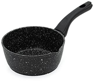 Blackmoor Home Milchtopf 16 cm – Antihaft-Steinbeschichtung, Ausgießer, Cool-Touch-Griff, induktionsgeeignet, kratzfest – Schwarz 66120