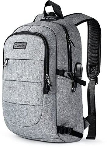 Tzowla Anti Diebstahl Laptop Rucksack für Herren,Rucksack Wasserdicht mit USB-Ladeanschluss und Schloss fur 15.6-17,3 Zoll Notebook/Computer