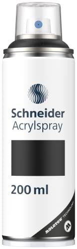 Schneider Paint-It 030 Supreme DIY Acryllack (hochdeckende Sprühfarbe, UV-beständig, 200 ml, Acrylspray für fast alle Untergründe) black matt