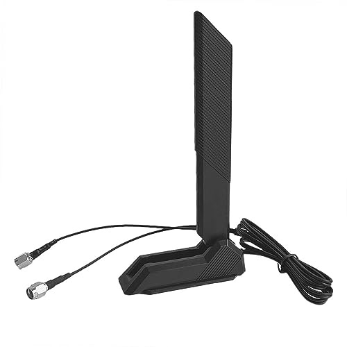 Gintai RP-SMA WLAN-Antenna PC WiFi 6E Tri-Band Antenne - 2.4 GHz/5GHz/6GHz, WiFi 6E Antenne für Asus PCs Router, Computer, Gaming-Geräte 2.4g/5g/5.8g/6g WLAN Verstärker Magnetic Base Folding(Schwarz)