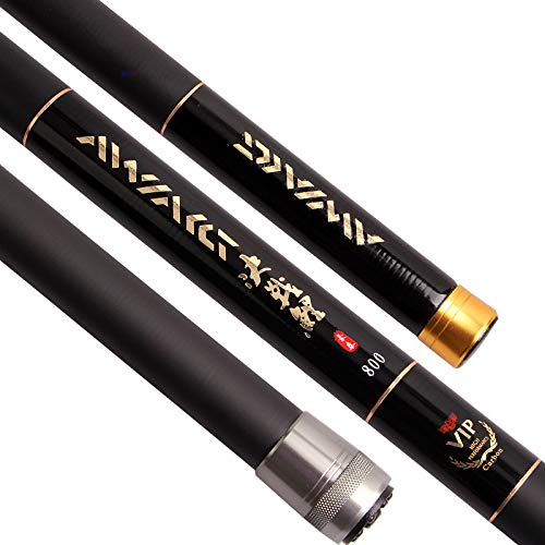 Angelrute, Stipprute, 8m / 9m / 10m / 11m / 12m / 13m Feeder Rod Teleskop Stipprute Ultra Lange Carbon Geocaching Angel Angelgerät Angelruten (Color : Black, Length : 12m)