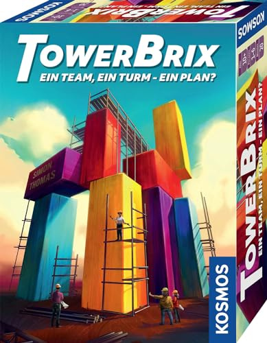 KOSMOS 684228 TowerBrix: EIN Team, EIN Turm - EIN Plan? kooperatives Geschicklichkeitsspiel, gemeinsam Bauen ohne Plan, Brettspiel für 1-6 Personen ab 10 Jahre