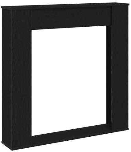 vidaXL Kaminumrandung Schwarz Eichen-Optik 100x20x100 cm Holzwerkstoff