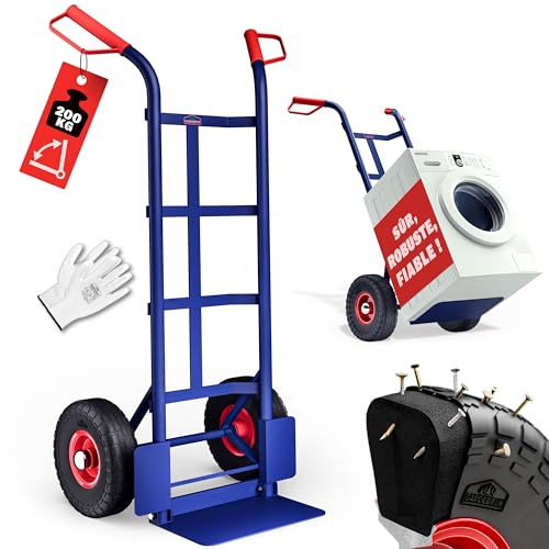 GARDEBRUK® Sackkarre PU Vollgummireifen klappbar 200kg Stahl Schutzblech Schwerlast Garten Umzug Transportkarre Transportwagen Transportroller