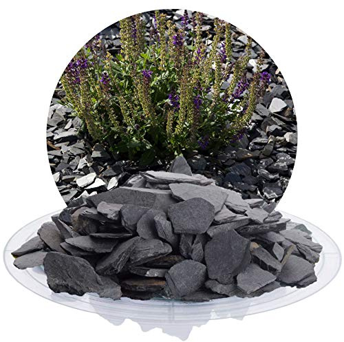 Schicker Mineral Schiefer Ziersplitt schwarz 20-40 mm 25 kg, Schiefersplitt aus Deutschland, Schieferbruch, farbechter Naturstein ideal zur Gartengestaltung und als Alternative zu Rindenmulch