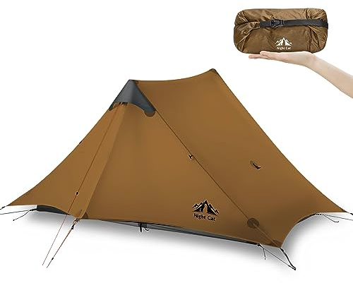 Night Cat 2 Mann Zelt Ultraleicht: Wasserdicht Trekking Camping | 1.5kg Leicht - Anti-Kondensation Doppeltes Dach - Versiegelte Nähte - Plegbar Kompakt