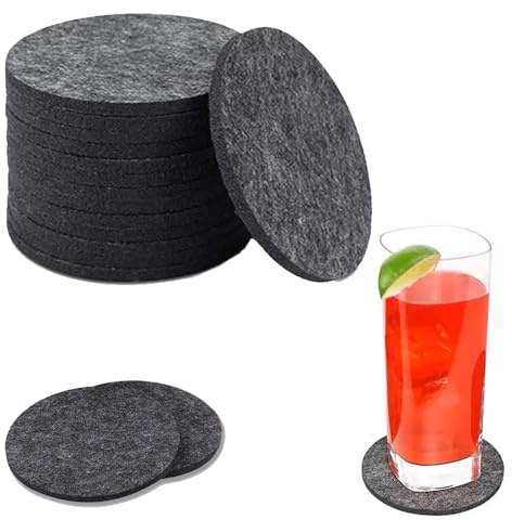 30 Stück Filzuntersetzer Rund, Filz Untersetzer für Gläser, Untersetzer Gläser, Glasuntersetzer, Tischuntersetzer, Filzuntersetzer Rund für Tassen Tisch Bar Gläser Becher
