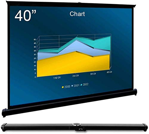 Cocar 40(Diagonale 32 x 24) Planlage Tragbare Projektionsleinwand für Mini/Professionelle LED/LCD/DLP Projektor Full HD Leinwand Selbst stehend Auszieh-Stil - 4: 3/16: 9(Compatiable)