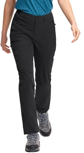 Pioneer Camp Outdoor Hosen für Damen Wanderhose Wasserdicht Stretch Kletterhose Atmungsaktiv Schnelltrocknend Trekkinghose Strapazierfähige Fahrradhose mit Verstellbare Taille und 3 Tasche（Black;XL