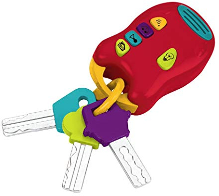 Battat - Licht & Geräusche Tasten - Spielzeug-Schlüssel-Set - 3 Tasten & Fernbedienung mit 4 lustigen Geräuschen - Mini-Taschenlampe - 10 Monate +
