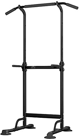 soges Klimmzugstange & Dip-Station mit verstellbaren Dip-Barren und Kompakt-Design | Multifunktionaler Kraftturm für Calisthenics & Home-Gym, platzsparend für kleine Räume