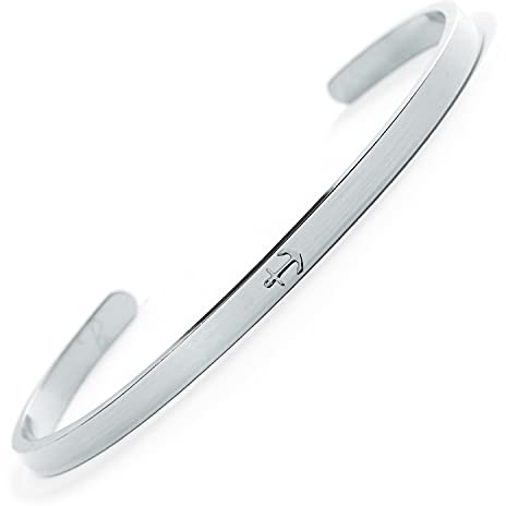 BERGERLIN Anker Armband – Armband mit Anker aus Edelstahl in Silber