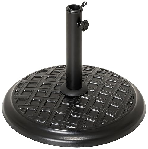 Nexos Trading Schirmständer Beton rund schwarz 15 kg Ø 45 cm Sonnenschirmständer für Schirme bis 2m Sonnenschirmhalter robust