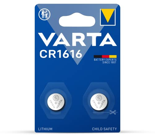 VARTA Batterien Knopfzellen CR1616, 2 Stück, Lithium Coin, 3V, kindersichere Verpackung, für elektronische Kleingeräte - Autoschlüssel, Fernbedienungen, Waagen