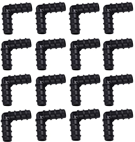 Steckverbinder für Gartenschlauch, 100Pcs Schlauchverbinder Bewässerungssystem, Schlauchverbinder 90 Grad 16mm, Winkelverbinder Schlauch für Landschaft Terrasse Pflanzen Gewächshaus Spray Bewässerungs
