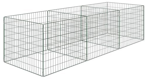 Outsunny Komposter 1680 Liter, 270 x 90 x 70 cm 3-teilig Schnellkomposter aus Stahl, wetterfest Thermokomposter mit offenem Gitterdesign, Gartenkomposter, Kompostbehälter für Garten, Küchen, Balkon