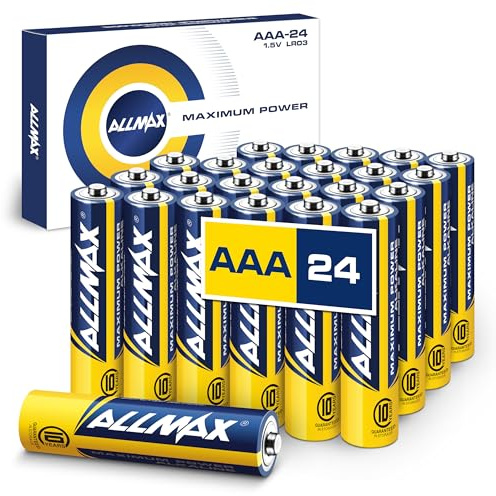 Allmax AAA Micro (LR03) Maximum Power Alkaline Batterien (24 Stück) – Ultra-Langlebigkeit, auslaufsicheres Design, 10 Jahre Haltbarkeit, maximale Leistung (1,5 V)
